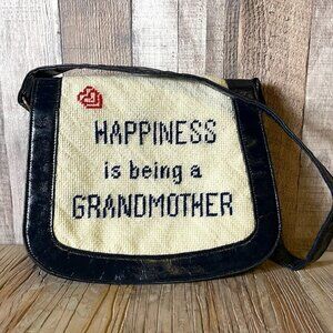 Happiness is Being a Grandmother Needlepoint Purse